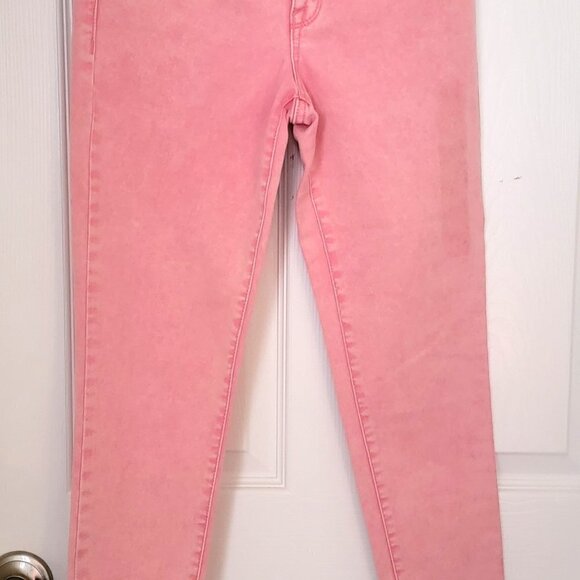 FRAYED Jordan Midrise Ankle Skinny Pink Jeans Size 00/24 RARE FIND Rare Color - Picture 6 of 13